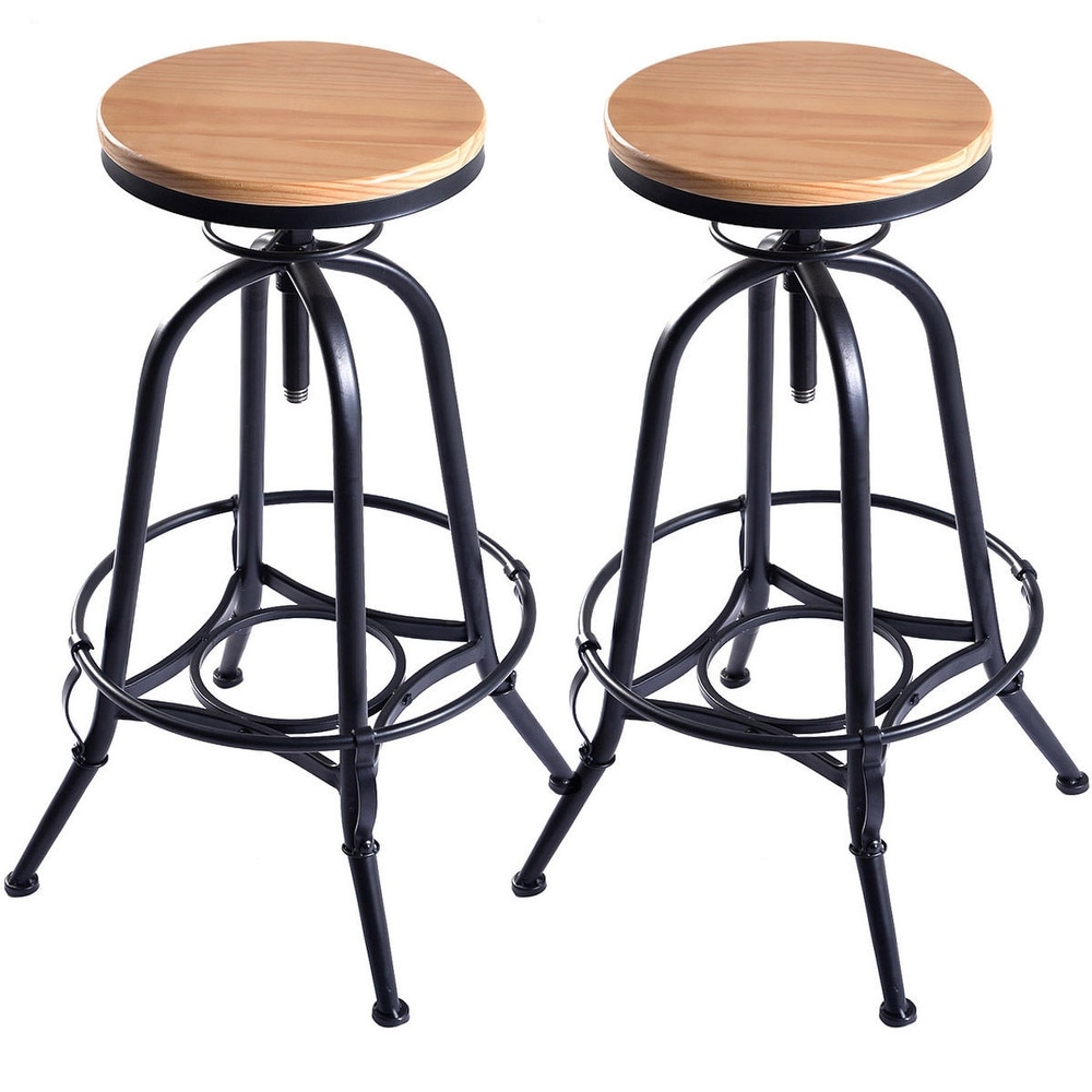 overstock set of 2 adjustable vintage bar stools  bar stool