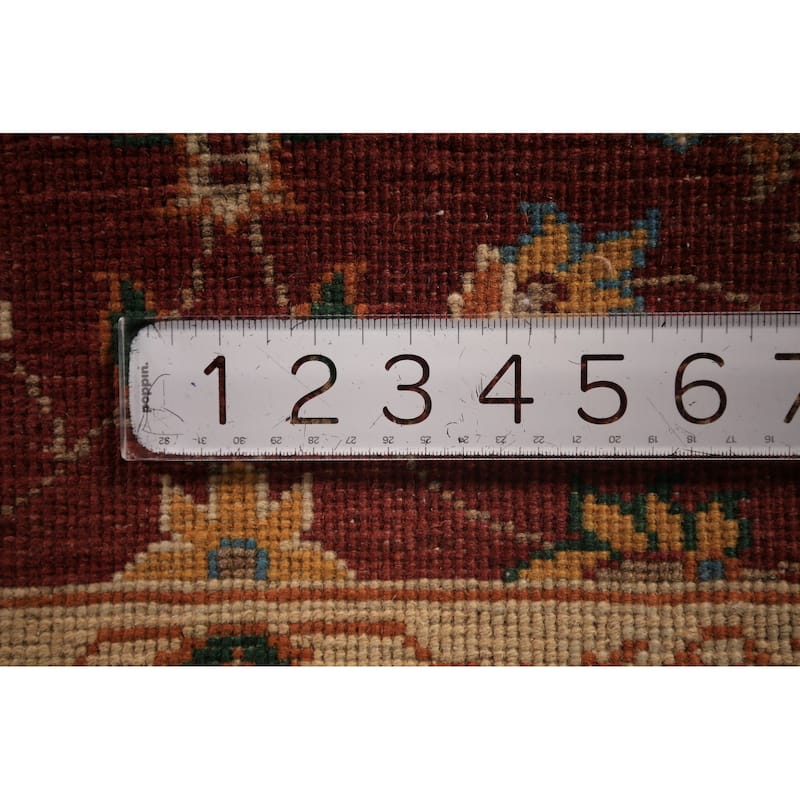 Floral Kazak Oriental Foyer Rug Hand-Knotted Orange Wool Carpet - 2'0" x 3'0"