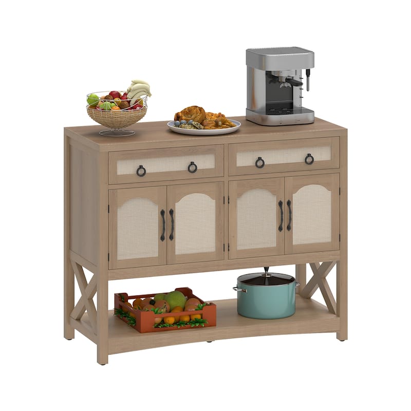 Farmhouse Sideboard Cabinet with 2 Drawers and Ample Storage for Kitchen or Dining Room Organization