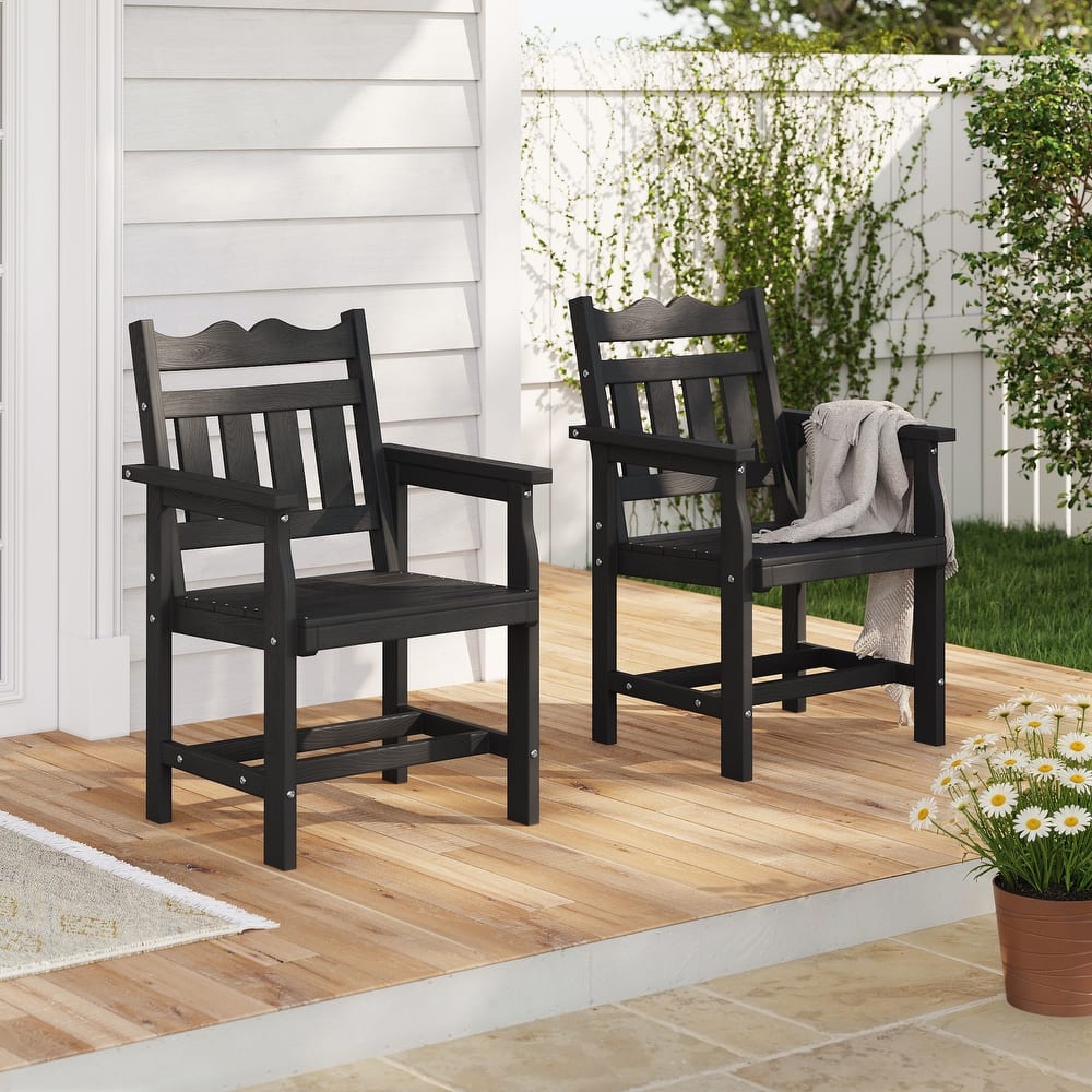 BONOSUKI HIPS All-weather Outdoor Dining Chairs with 304 Hardware (Set of 2)