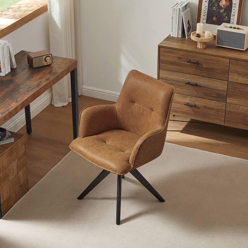 Art Leon Swivel Wood Accent Arm Chair