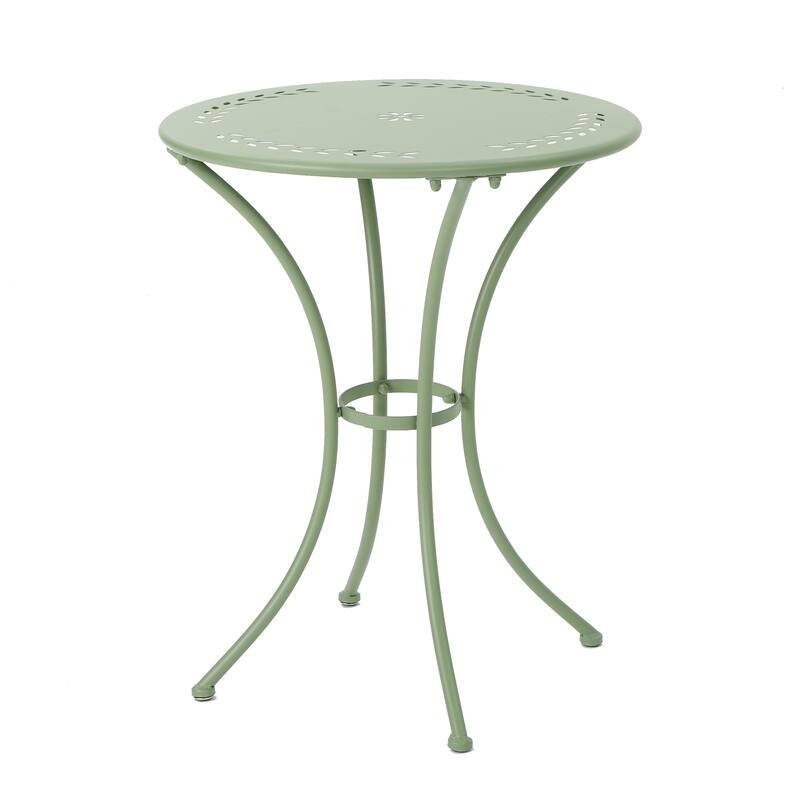 3 PC Metal Set For With a small side table and two matching cafe chairs