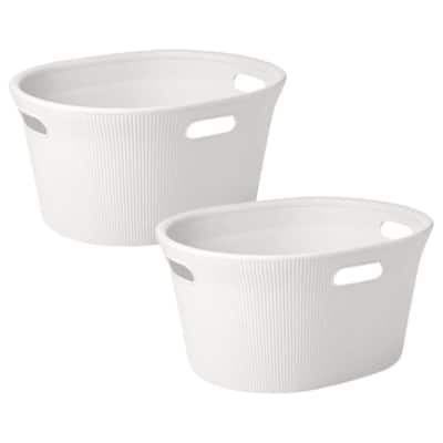Superio Ribbed Laundry Basket, 2 Pack - 17"W x 10.5"D x 20.5"H