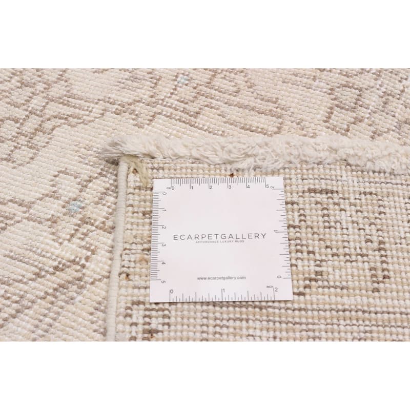 ECARPETGALLERY Hand-knotted Antalya Vintage Khaki Wool Rug - 9'3 x 12'2