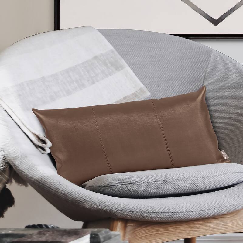 Allan Andrews Metallic Faux Leather Luxe Throw Pillow