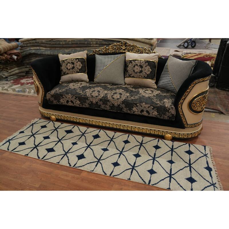 Handmade Wool Gabbeh Modern Runner Rug 3x8 - 8' 0'' X 2' 7''