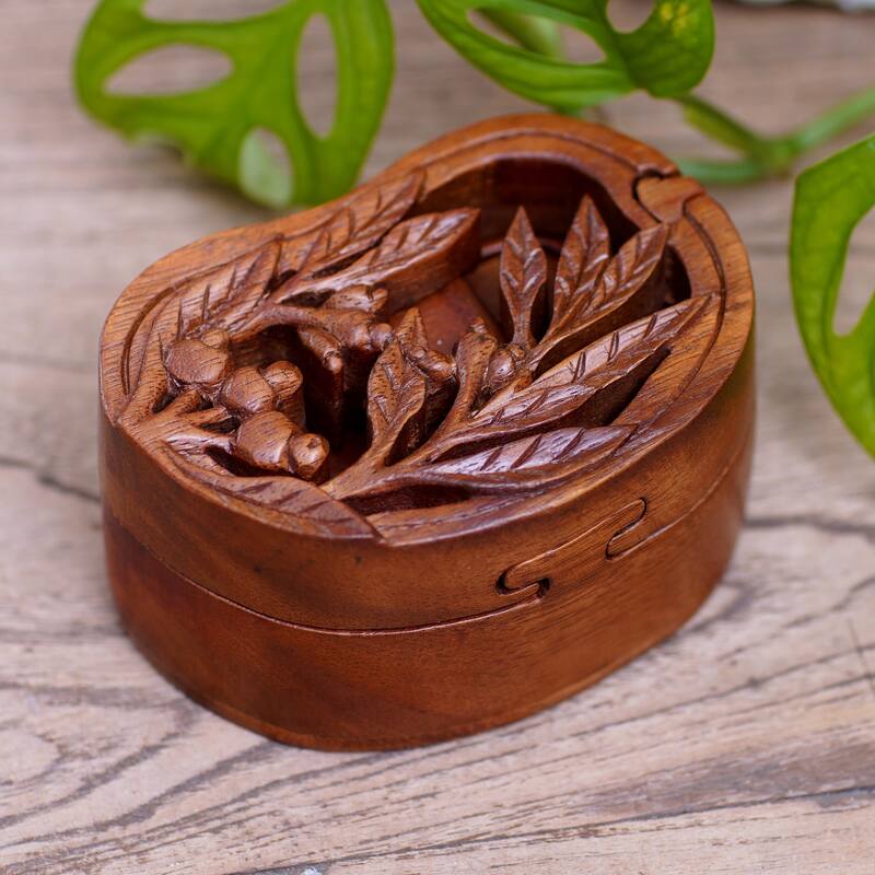 Novica Handmade Spring Vibes Wood Puzzle Box