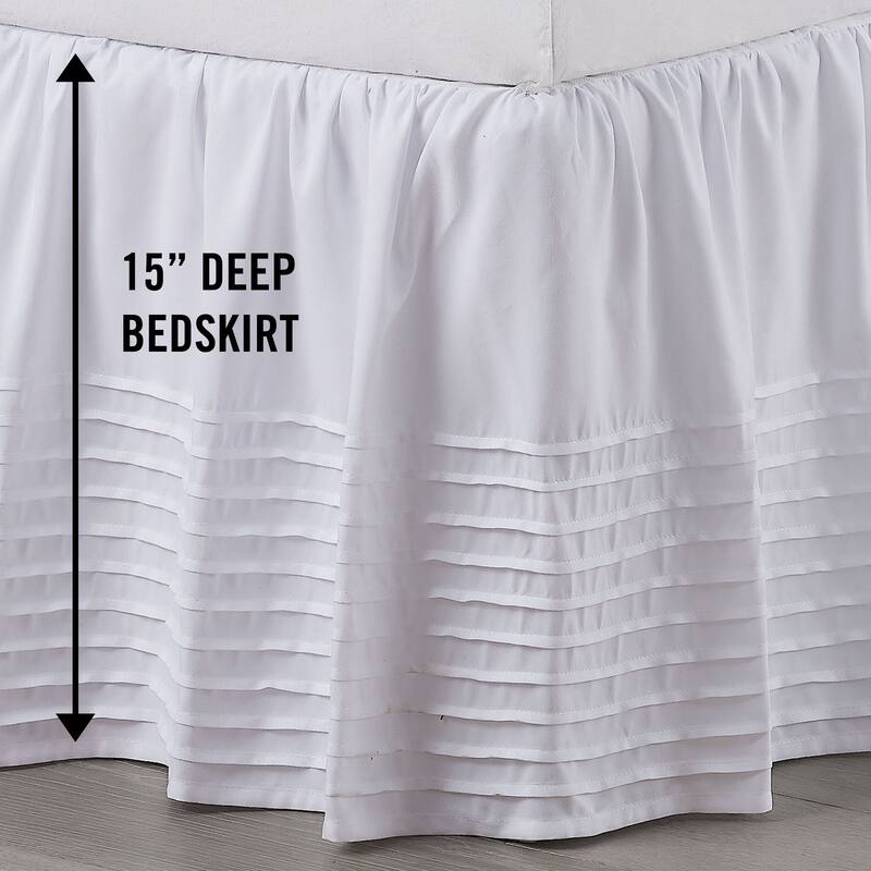 Martex Multi Pleat Solid Lightweight Easy Care Bed Skirt