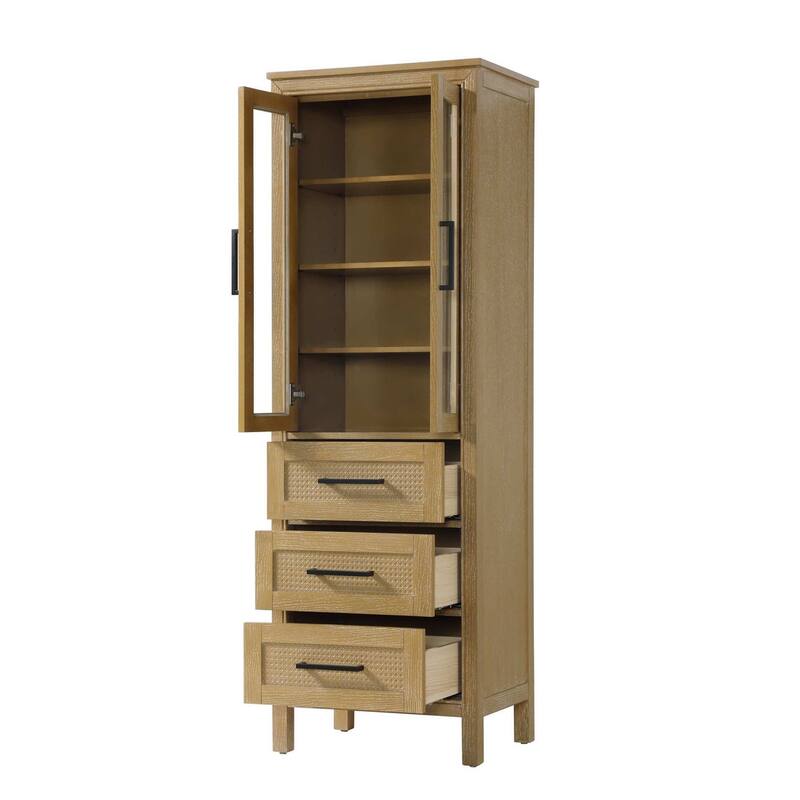 Winslow 16-28 Inch Bath Storage Glass Cabinet