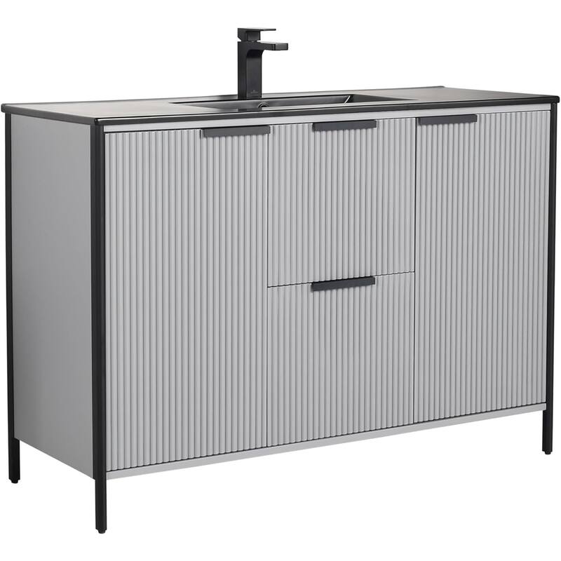 Blossom Annecy 48" Freestanding Bathroom Vanity w/ Black Ceramic Sink