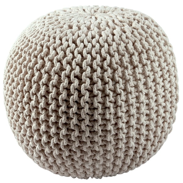 Cotton Rope 16-inch Off-white Pouf. Opens flyout.