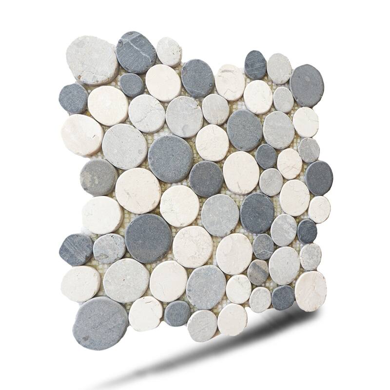 Bali Mix Round Mosaic, Backsplash Kitchen Walls, Shower and Bathroom Floors 12" X 12" (5 Sqft per case) - Case (5 Tiles)