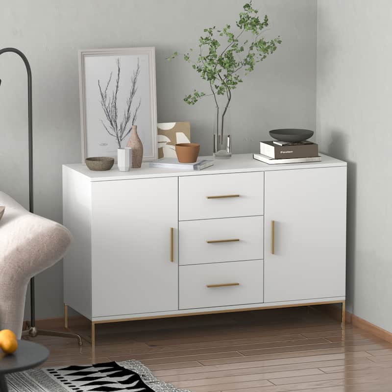 47" Buffet Credenza with Double Doors and 3 Drawers - 47.2"L