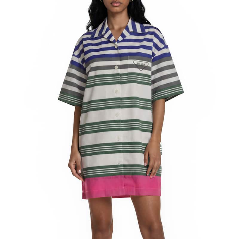 prada shirt dress women Prada Nylon chemisier Dress