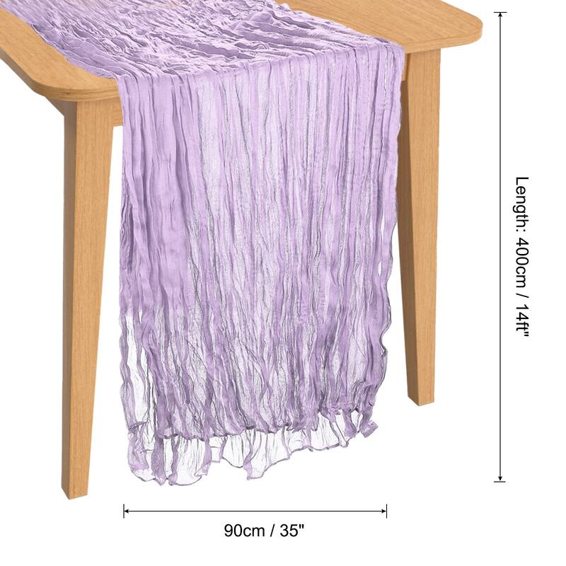 Cheesecloth Table Runner Long Bohemia Gauze Cheese Cloth - Light Purple - 14 Ft