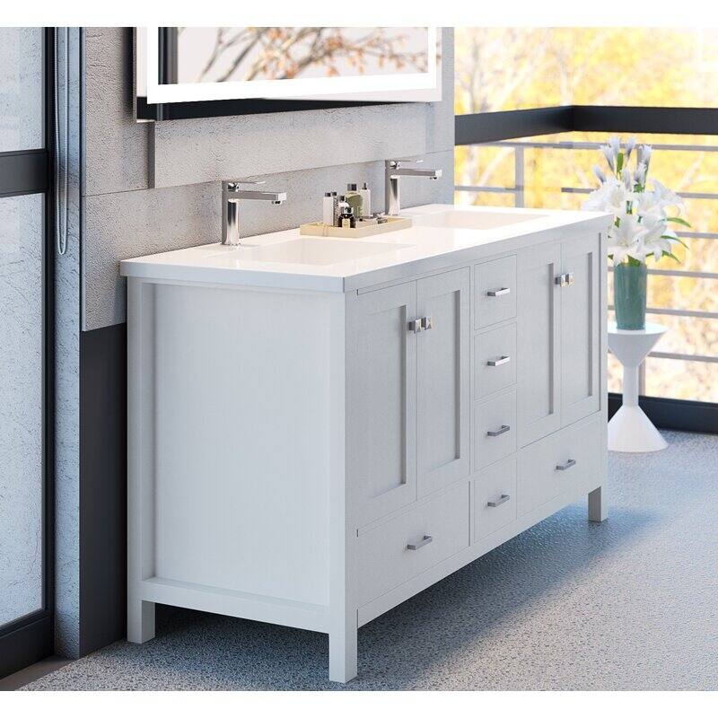 Serenity Solid-Surface Bathroom Vanity Top with Sink