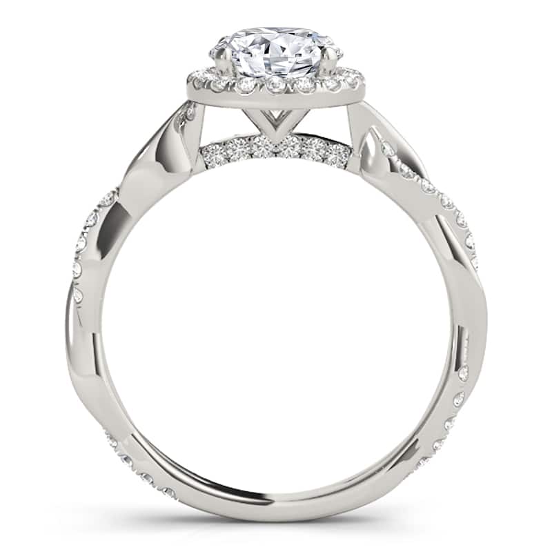 Auriya 14k-White Gold Lab Grown Round Diamond Halo Engagement Ring 0.50 to 5.00 ct. tw. (F-G VS)