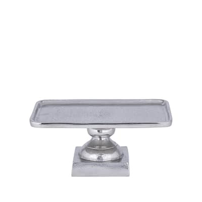 Sm. Cast Aluminum Tray on Stand Raw Nickel - NICKEL