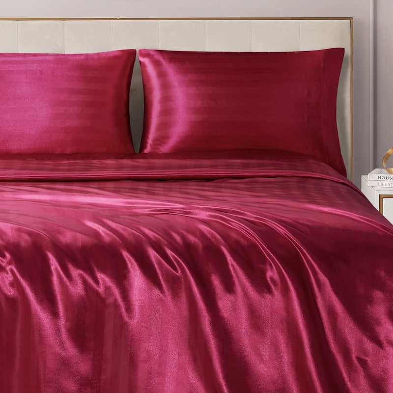 Juicy Couture Silky Satin Damask Sheet Sets - Hot Pink - Twin