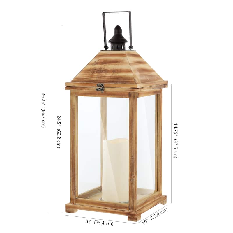 SAFAVIEH Lighting Lobar Outdoor Lantern - 10" W x 10" D x 26" H - 10Wx10Dx26H
