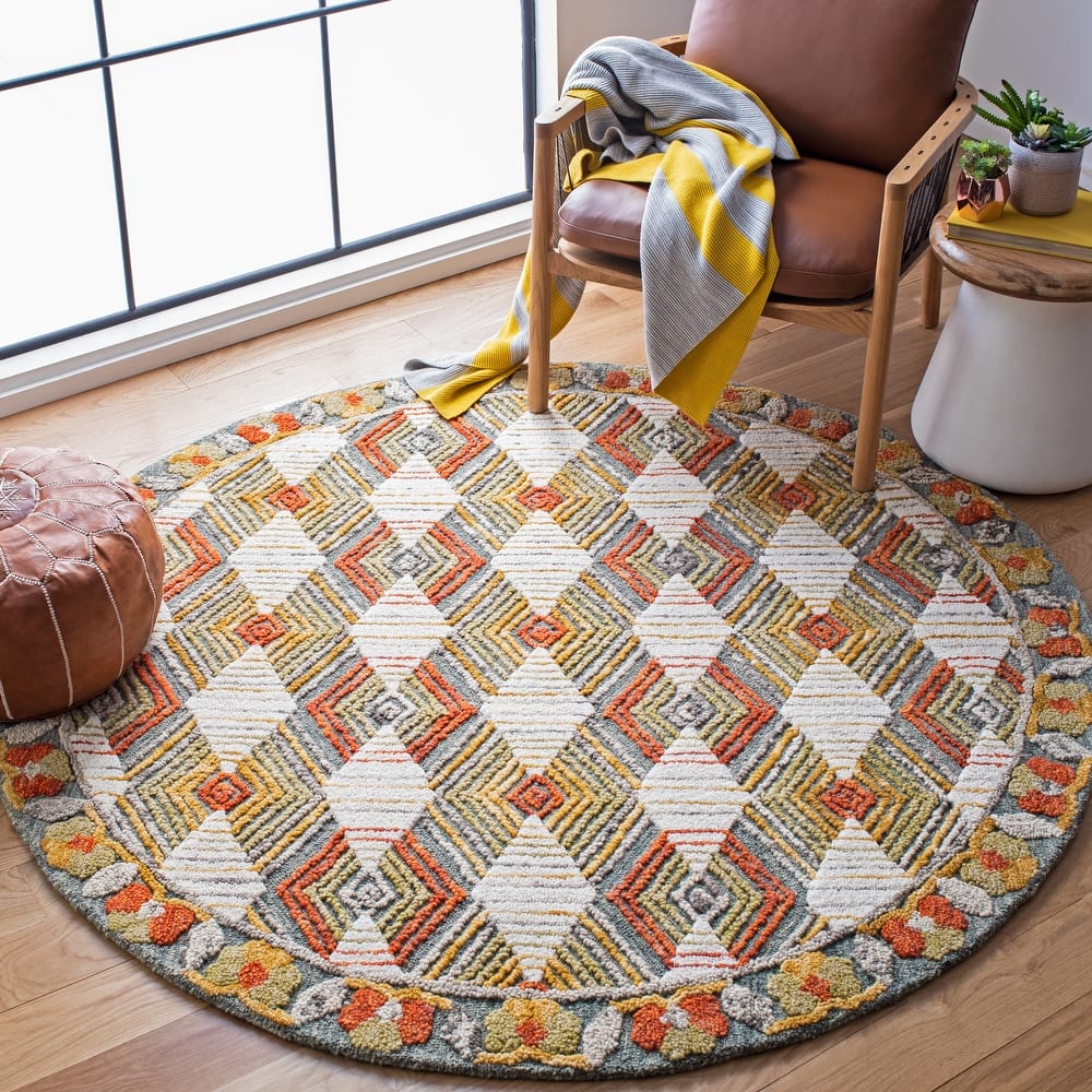 SAFAVIEH Handmade Trace Latoya Geometric Wool Rug