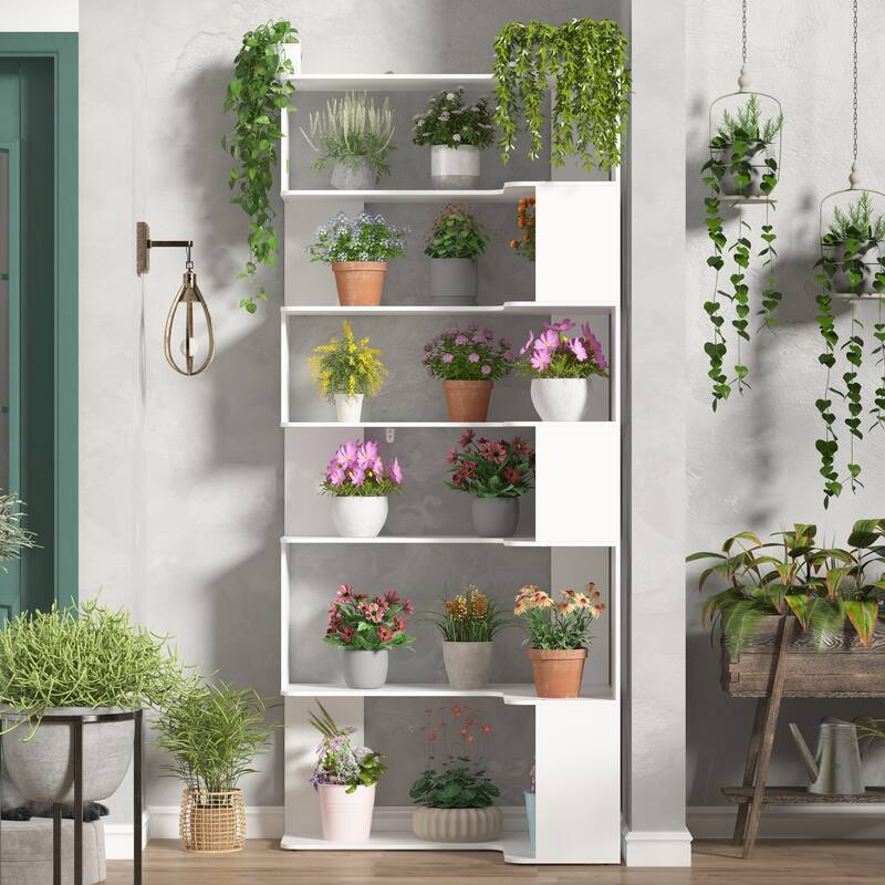 81.9"H Bookshelf Unique Side Table and Bookcases Room Divider Bookcase