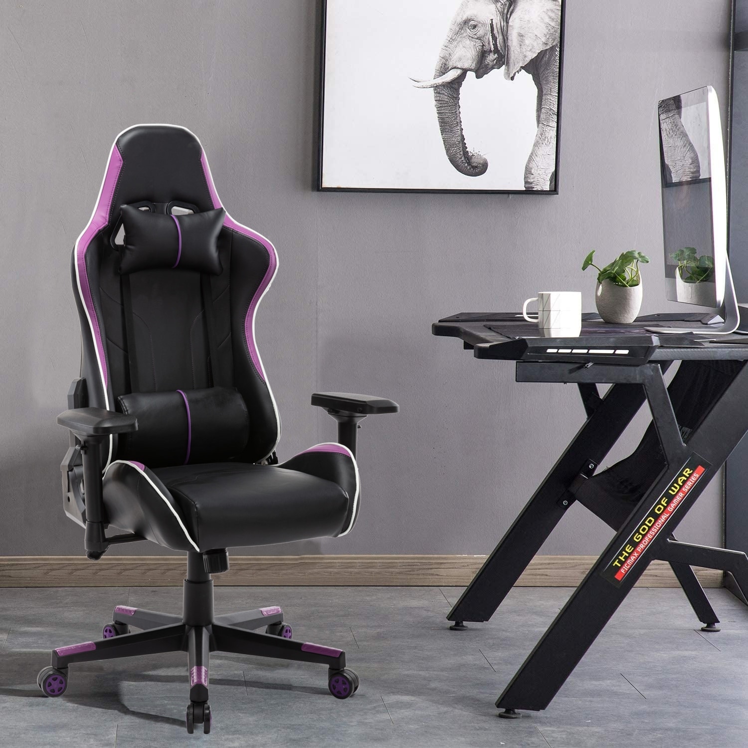 Ficmax gaming sales chair purple