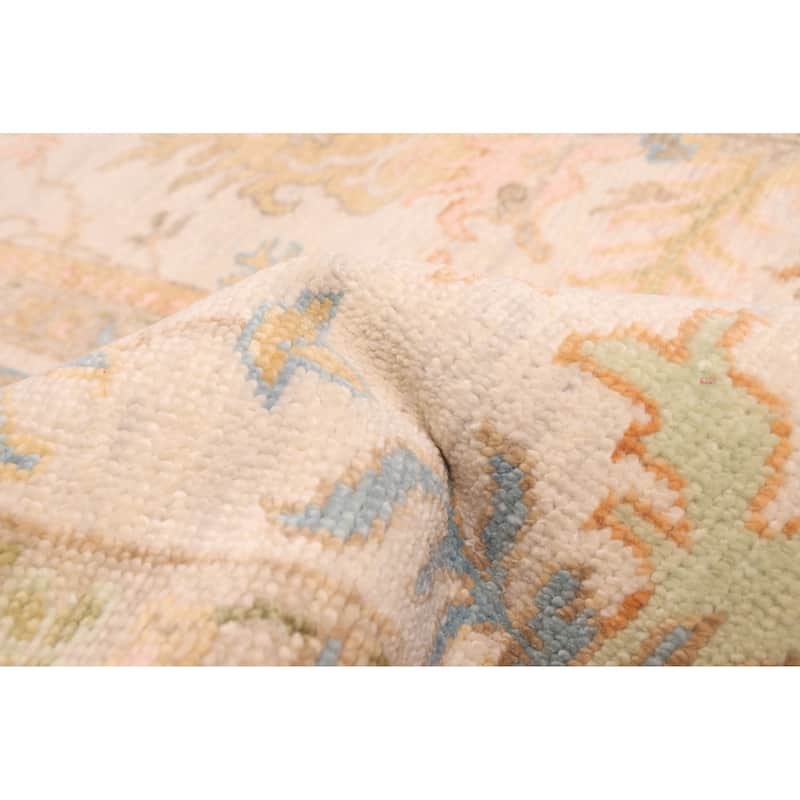 ECARPETGALLERY Hand-knotted Modern Oushak Ivory Wool Rug - 10'3 x 13'11