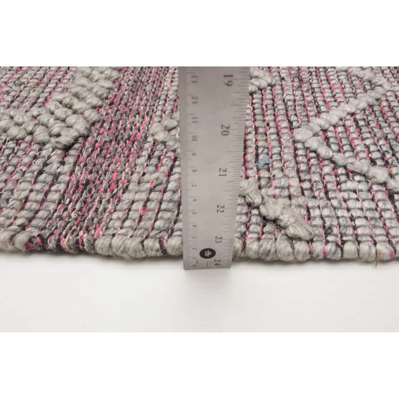 ECARPETGALLERY Braid weave Sienna Pink Wool Rug - 6'1 x 9'0