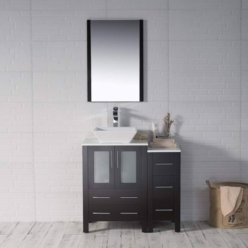 Blossom Sydney 36" Bathroom Vanity with Side Storage Cabinet & Mirror