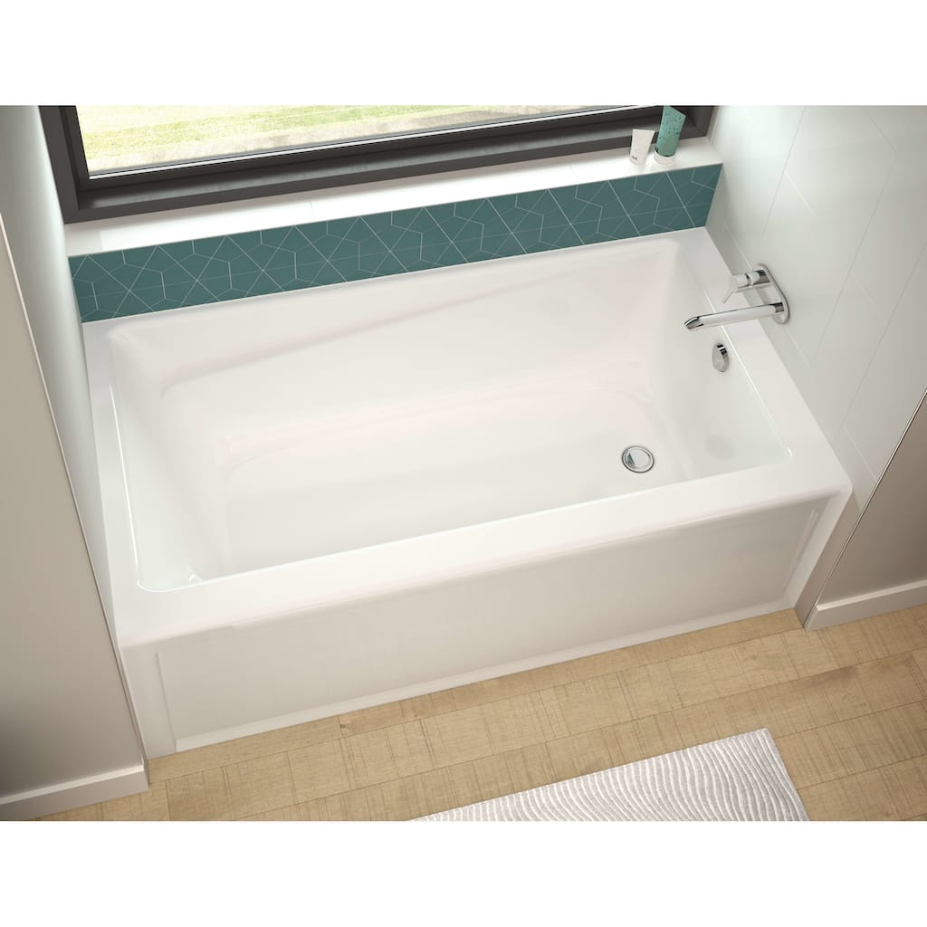 Maax Exhibit 60" Alcove Acrylic Soaking Tub with Right Drain and