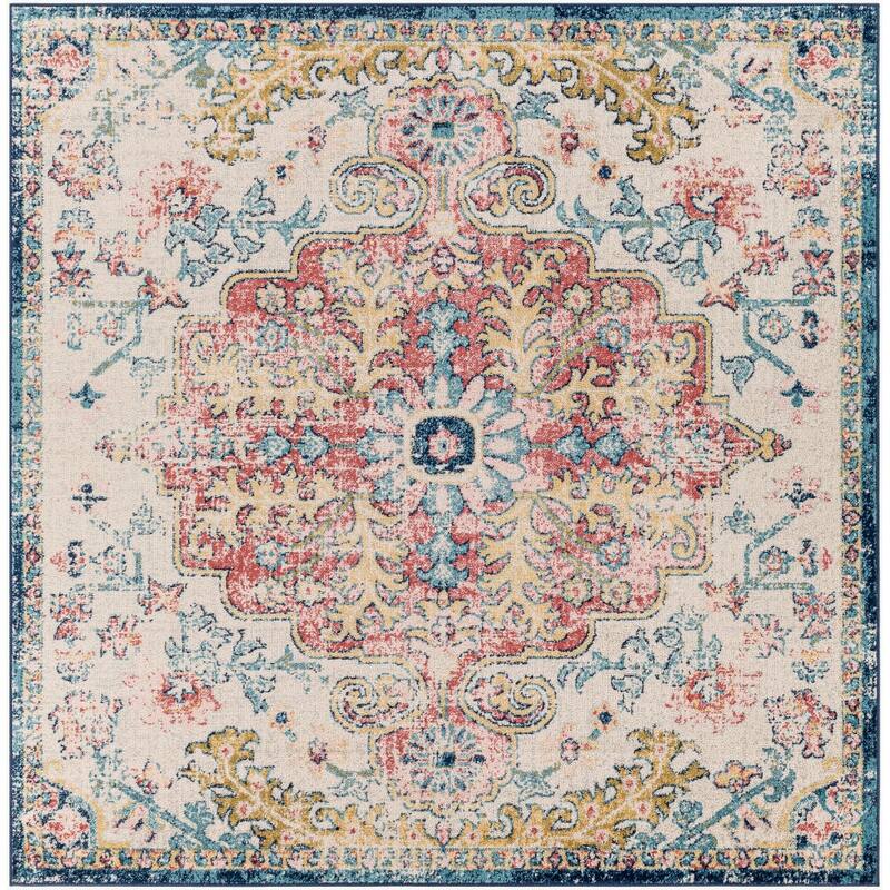 Livabliss Traditional Murat Medallion Area Rug - 5'3" x 5'3" Square - Multi