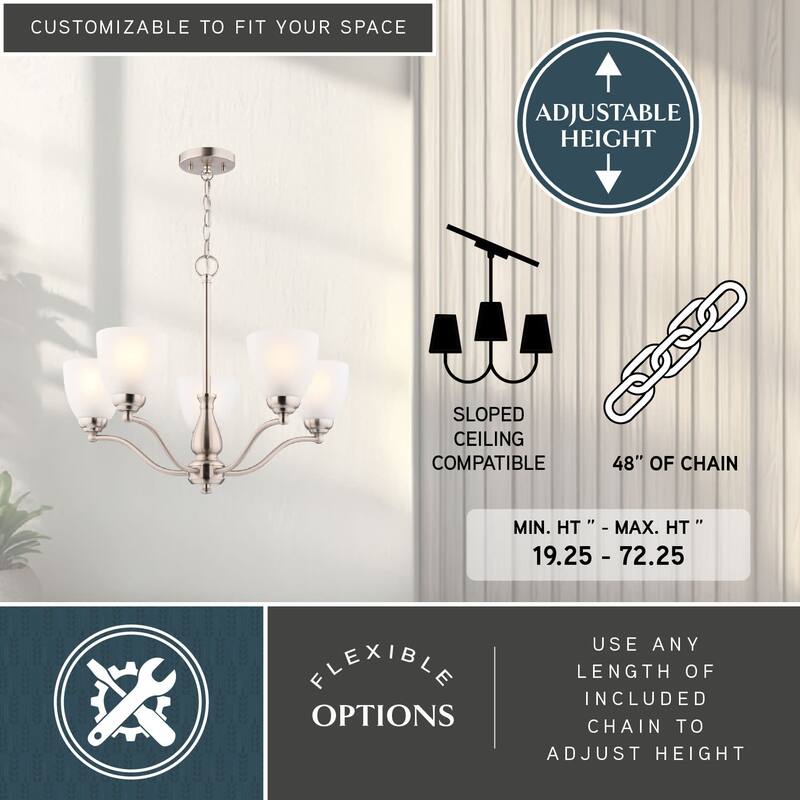 Vaxcel Lighting H0312 Bellwood 5 Light 25" Wide Chandelier