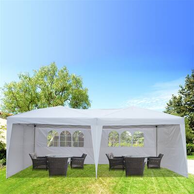 Practical Waterproof Folding Tent with Carry Bag and Two Windows White