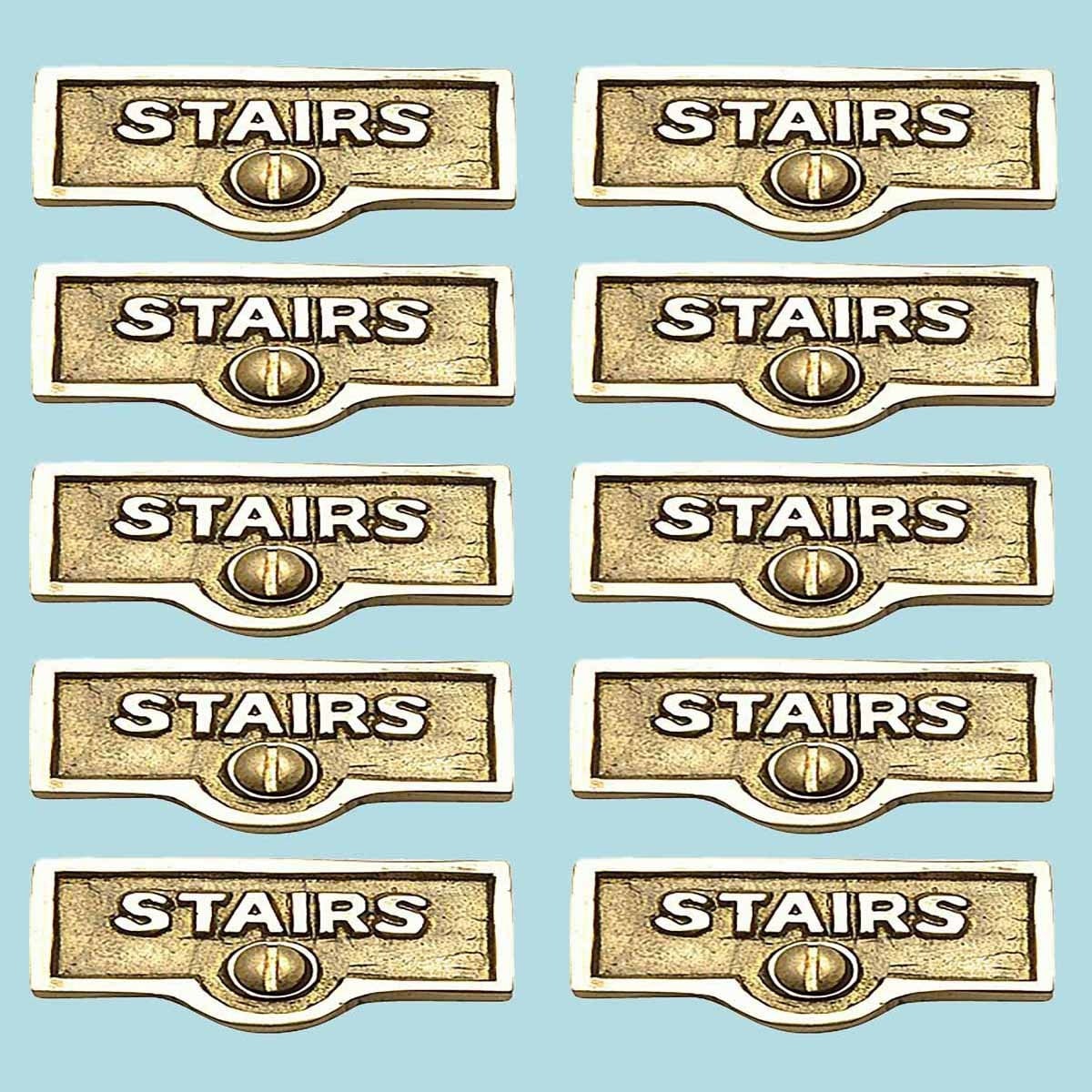 10 Switch Plate Tags Stairs Name Signs Labels Lacquered Brass Renovator S Supply Overstock 13156834