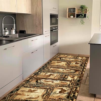 HR Lodge Cabin Nature and Animals Nature Pattern Cabin Rug