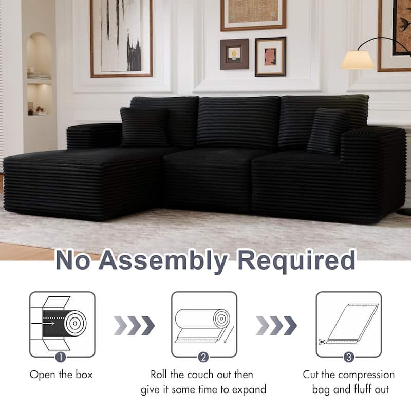 104" Modular Sectional Sofa with L-Shape Chaise Modern Upholstered Cloud Couches with Throw Pillows - 104 in.W x 23.6 in.H