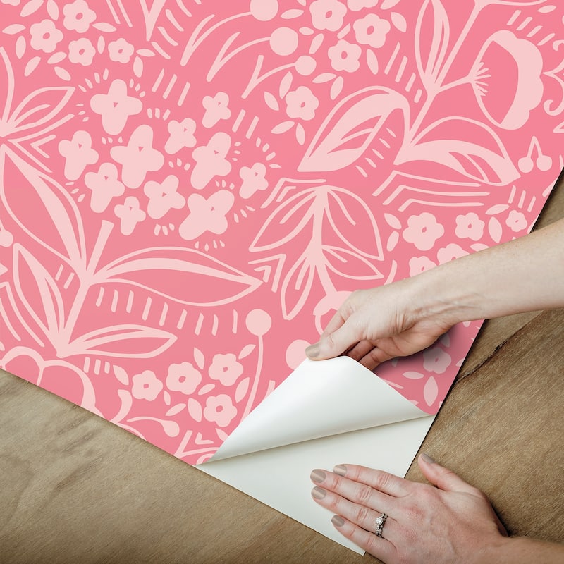 Megan Carter Jeani Pink Peel and Stick Wallpaper