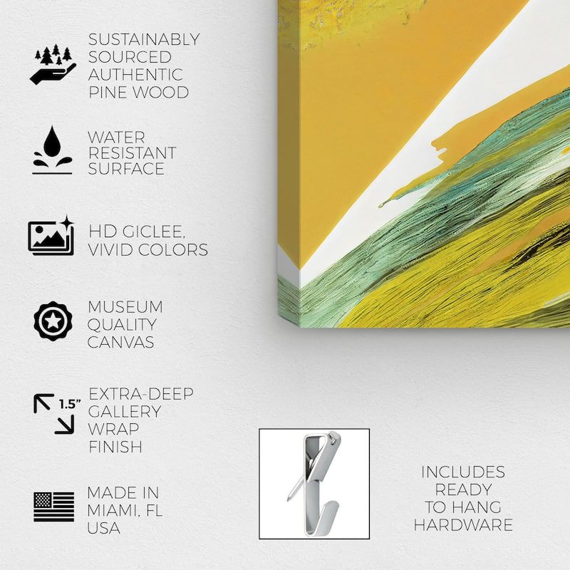 Wynwood Studio Canvas Abstract Mustard Sunrise Yellow and Mustard Modern & Contemporary Wall Art Canvas Print