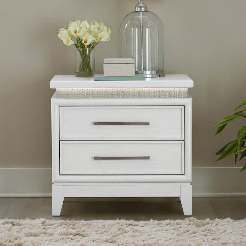 Liberty Furniture Reflections Upholstered Bed, Dresser & Mirror, Chest, Night Stand - King or Queen