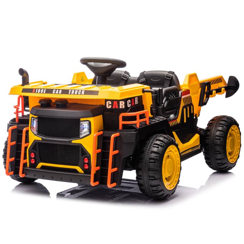 24V Two-seater Kids Ride On Electric Car W/parents control,Seat width 19.69in,E-rear dump,For Kids Aged 3+