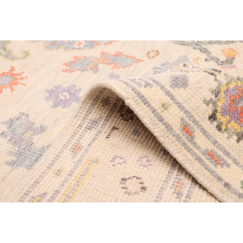 ECARPETGALLERY Hand-knotted Modern Oushak Light Khaki Wool Rug - 3'8 x 5'6