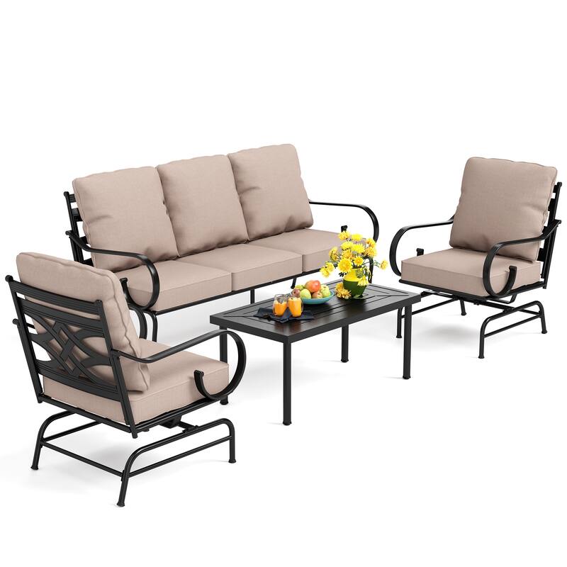 MAISON ARTS 5/7-Seat Patio Conversation Set with 3-Seat Sofa, 2/4 Single Chairs, 2-Seat Sofa and 1 Coffee Table