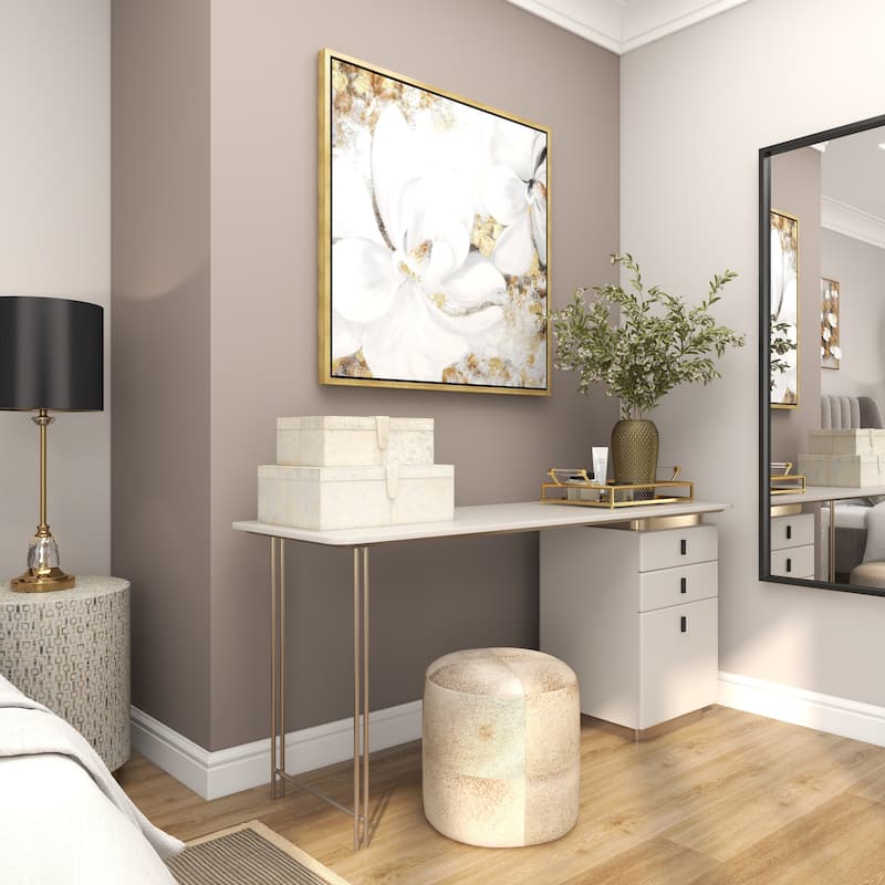 Gray, Silver or Gold Leather Handmade Cowhide Storage Box with Silver Foil Accents (Set of 2)