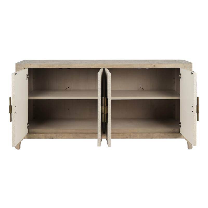 Classic Home Alpine 4-Door Concrete and Wood Sideboard Buffet