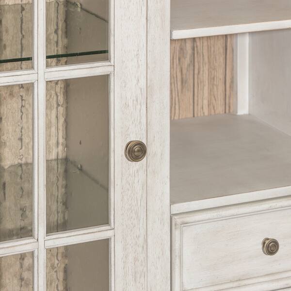 Shop Heartland Antique White Two Glass Doors Display Cabinet