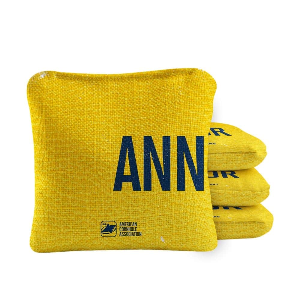 Ann Arbor Yellow Dual Sided Cornhole Bags