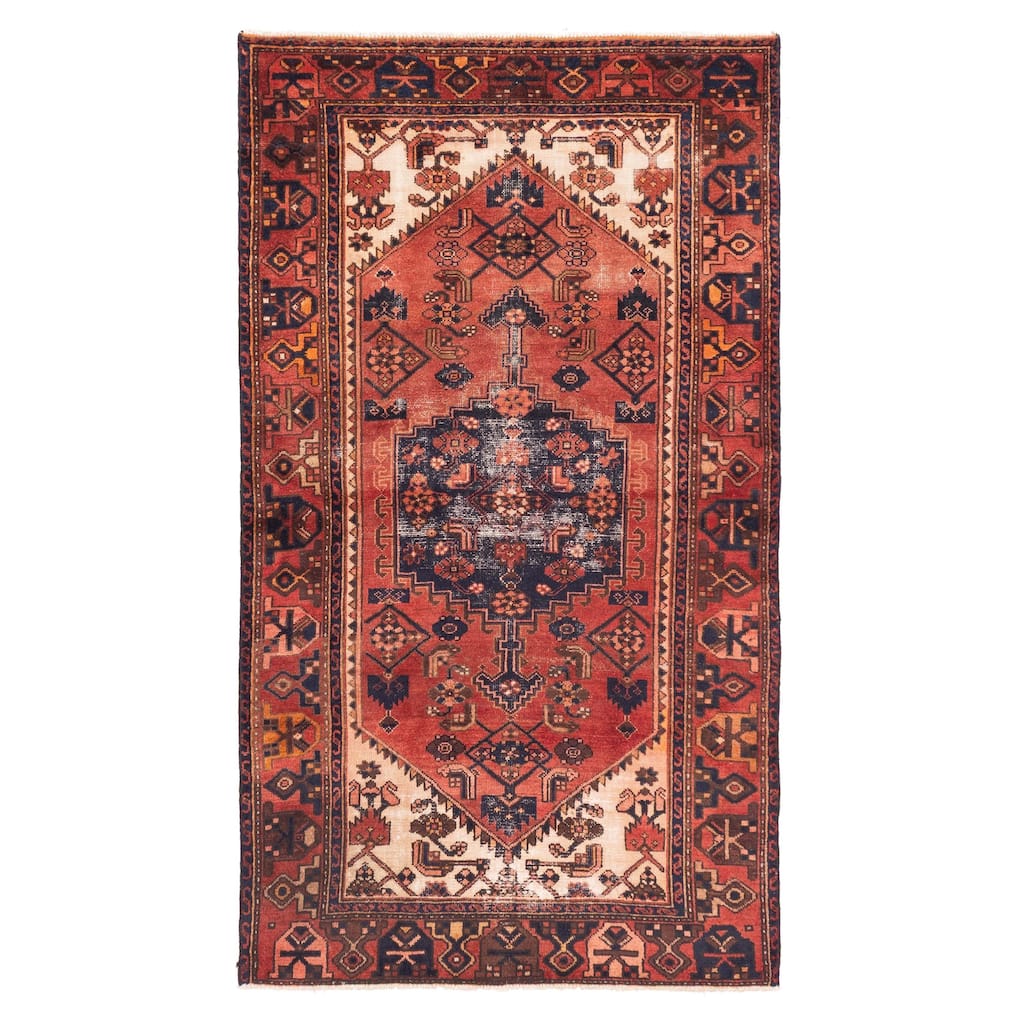ECARPETGALLERY Hand-knotted Antalya Vintage Dark Copper Wool Rug - 4'3 x 7'5