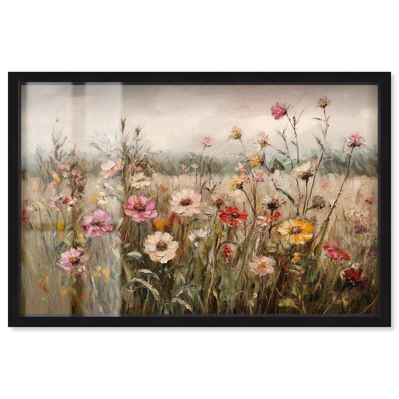 Vintage Blooms I Shadowbox by Art Remedy - Black - 36" x 24"
