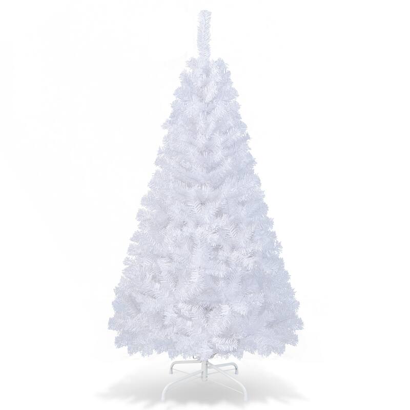 6 Feet White Christmas Tree with Solid Metal Legs - 7 Foot - White